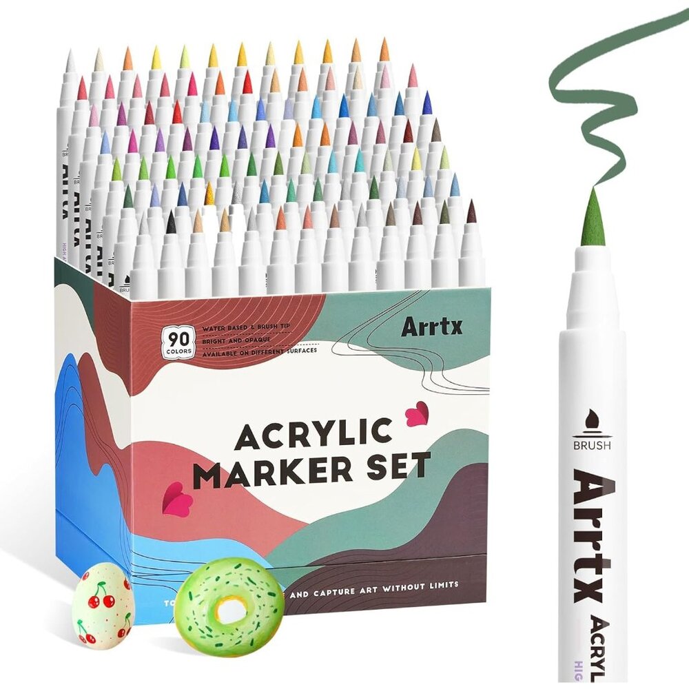 90 Colors Paint Markers, Acrylic Paint Pens for Artists Adults Coloring Drawing